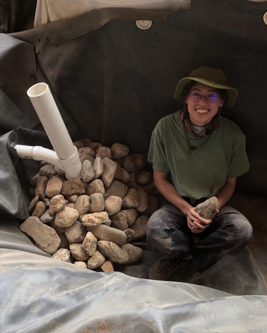 Earthship greywater treatment construction